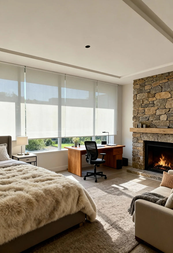 Persiana Painel Tela Solar 1% Cinza